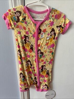 Little Sleepies Yellow & Pink Belle Floral One-Piece Bodysuit